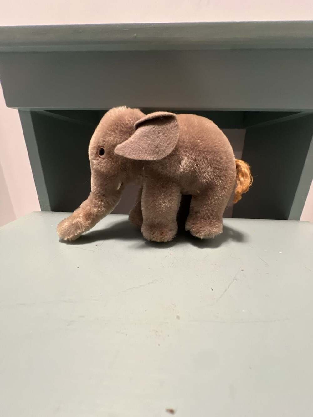 Steiff Vintage Elephant Plush Toy Mohair Gray